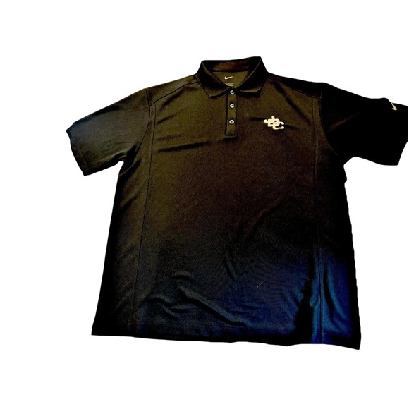Nike Dri Fit Golf Polo Shirt Mens Size L Black Short Sleeves Company Logo Casual - Picture 1 of 11